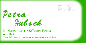 petra hubsch business card